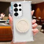 For Samsung Galaxy S25 Ultra / S24 Ultra 5G Dreamland Transparent MagSafe Holder Phone Case(White)