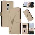 For Kyocera Urbano V04 KYV45 Triangle Pattern Buckle Clasp Leather Phone Case(Gold)