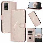 For TCL 403 Triangle Pattern Buckle Clasp Leather Phone Case(Rose Gold)