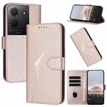 For TCL 503 Triangle Pattern Buckle Clasp Leather Phone Case(Rose Gold)