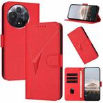 For TCL 60R 5G Triangle Pattern Buckle Clasp Leather Phone Case(Red)