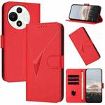 For TCL 60 SE / TCL 605 Triangle Pattern Buckle Clasp Leather Phone Case(Red)