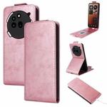 For Nothing Phone 3a Pro Magnetic Vertical Flip Leather Phone Case with Buckle(Rose Gold)