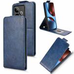 For Realme GT 7 5G Global Magnetic Vertical Flip Leather Phone Case with Buckle(Blue)