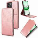 For Realme C71 4G Magnetic Vertical Flip Leather Phone Case with Buckle(Rose Gold)