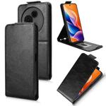 For TCL 605 Magnetic Vertical Flip Leather Phone Case with Buckle(Black)
