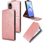 For Tecno Pop 10 / Infinix Smart 10 4G Magnetic Vertical Flip Leather Phone Case with Buckle(Rose Gold)