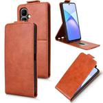 For Tecno Pop 10 / Infinix Smart 10 4G Magnetic Vertical Flip Leather Phone Case with Buckle(Brown)