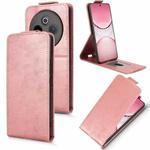 For vivo Y300 Pro 5G / iQOO Z10 5G India Magnetic Vertical Flip Leather Phone Case with Buckle(Rose Gold)