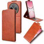 For vivo Y300 Pro 5G / iQOO Z10 5G India Magnetic Vertical Flip Leather Phone Case with Buckle(Brown)