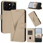 For ZTE Blade A55 / A35 Triangle Pattern Buckle Clasp Leather Phone Case(Gold)