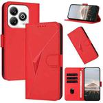 For ZTE Blade A75 4G Triangle Pattern Buckle Clasp Leather Phone Case(Red)