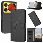 For ZTE nubia Music 2 Triangle Pattern Buckle Clasp Leather Phone Case(Black)