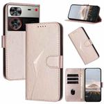 For ZTE nubia Z60 Ultra Triangle Pattern Buckle Clasp Leather Phone Case(Rose Gold)
