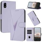 For ZTE Kantan Sumaho 4 A402ZT Triangle Pattern Buckle Clasp Leather Phone Case(Light Purple)