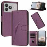 For ZTE Blade A36 4G Triangle Pattern Buckle Clasp Leather Phone Case(Dark Purple)