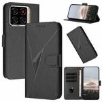 For ZTE Blade A56 4G Triangle Pattern Buckle Clasp Leather Phone Case(Black)