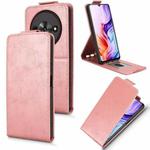 For ZTE Blade A76 5G Magnetic Vertical Flip Leather Phone Case with Buckle(Rose Gold)