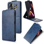 For ZTE nubia Neo 3 5G Magnetic Vertical Flip Leather Phone Case with Buckle(Blue)