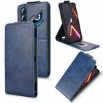 For ZTE nubia Neo 3 GT 5G Magnetic Vertical Flip Leather Phone Case with Buckle(Blue)