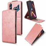 For ZTE nubia Neo 3 GT 5G Magnetic Vertical Flip Leather Phone Case with Buckle(Rose Gold)