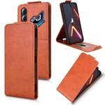 For ZTE nubia Neo 3 GT 5G Magnetic Vertical Flip Leather Phone Case with Buckle(Brown)