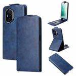 For Honor 400 Magnetic Vertical Flip Leather Phone Case with Buckle(Blue)