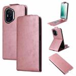 For Honor 400 Magnetic Vertical Flip Leather Phone Case with Buckle(Rose Gold)