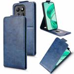 For Honor X8c 4G Magnetic Vertical Flip Leather Phone Case with Buckle(Blue)