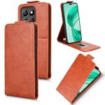 For Honor X8c 4G Magnetic Vertical Flip Leather Phone Case with Buckle(Brown)