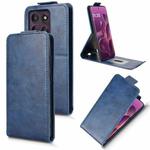 For Motorola Edge 60 Pro Magnetic Vertical Flip Leather Phone Case with Buckle(Blue)
