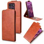For Motorola Edge 60 Pro Magnetic Vertical Flip Leather Phone Case with Buckle(Brown)