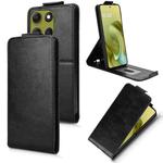For Motorola Moto G86 5G Magnetic Vertical Flip Leather Phone Case with Buckle(Black)