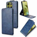 For Motorola Moto G86 5G Magnetic Vertical Flip Leather Phone Case with Buckle(Blue)