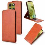 For Motorola Moto G86 Power 5G Magnetic Vertical Flip Leather Phone Case with Buckle(Brown)