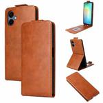 For Samsung Galaxy A06 5G / 4G Magnetic Vertical Flip Leather Phone Case with Buckle(Brown)