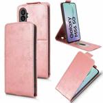 For Samsung Galaxy M56 5G Magnetic Vertical Flip Leather Phone Case with Buckle(Rose Gold)