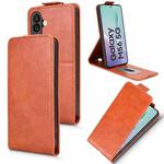 For Samsung Galaxy M56 5G Magnetic Vertical Flip Leather Phone Case with Buckle(Brown)