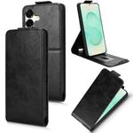 For Samsung Galaxy S25 FE 5G Magnetic Vertical Flip Leather Phone Case with Buckle(Black)