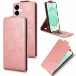 For Samsung Galaxy S25 FE 5G Magnetic Vertical Flip Leather Phone Case with Buckle(Rose Gold)
