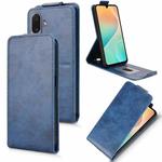 For Samsung Galaxy M36 5G Magnetic Vertical Flip Leather Phone Case with Buckle(Blue)