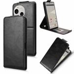 For Sharp Aquos R10 Magnetic Vertical Flip Leather Phone Case with Buckle(Black)