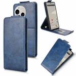 For Sharp Aquos R10 Magnetic Vertical Flip Leather Phone Case with Buckle(Blue)