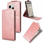 For Sharp Aquos R10 Magnetic Vertical Flip Leather Phone Case with Buckle(Rose Gold)