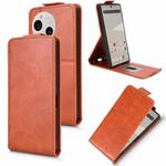 For Sharp Aquos R10 Magnetic Vertical Flip Leather Phone Case with Buckle(Brown)