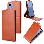 For Sharp Aquos wish5 Magnetic Vertical Flip Leather Phone Case with Buckle(Brown)