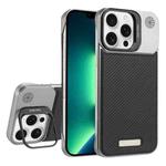 For iPhone 13 Pro Max Frameless Carbon Fiber Holder PC MagSafe Phone Case(Black)