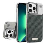 For iPhone 13 Pro Max Frameless Carbon Fiber Holder PC MagSafe Phone Case(Titanium Gray)