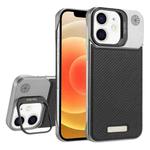 For iPhone 12 / 12 Pro Frameless Carbon Fiber Holder PC MagSafe Phone Case(Black)