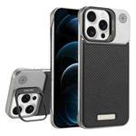 For iPhone 12 Pro Max Frameless Carbon Fiber Holder PC MagSafe Phone Case(Black)